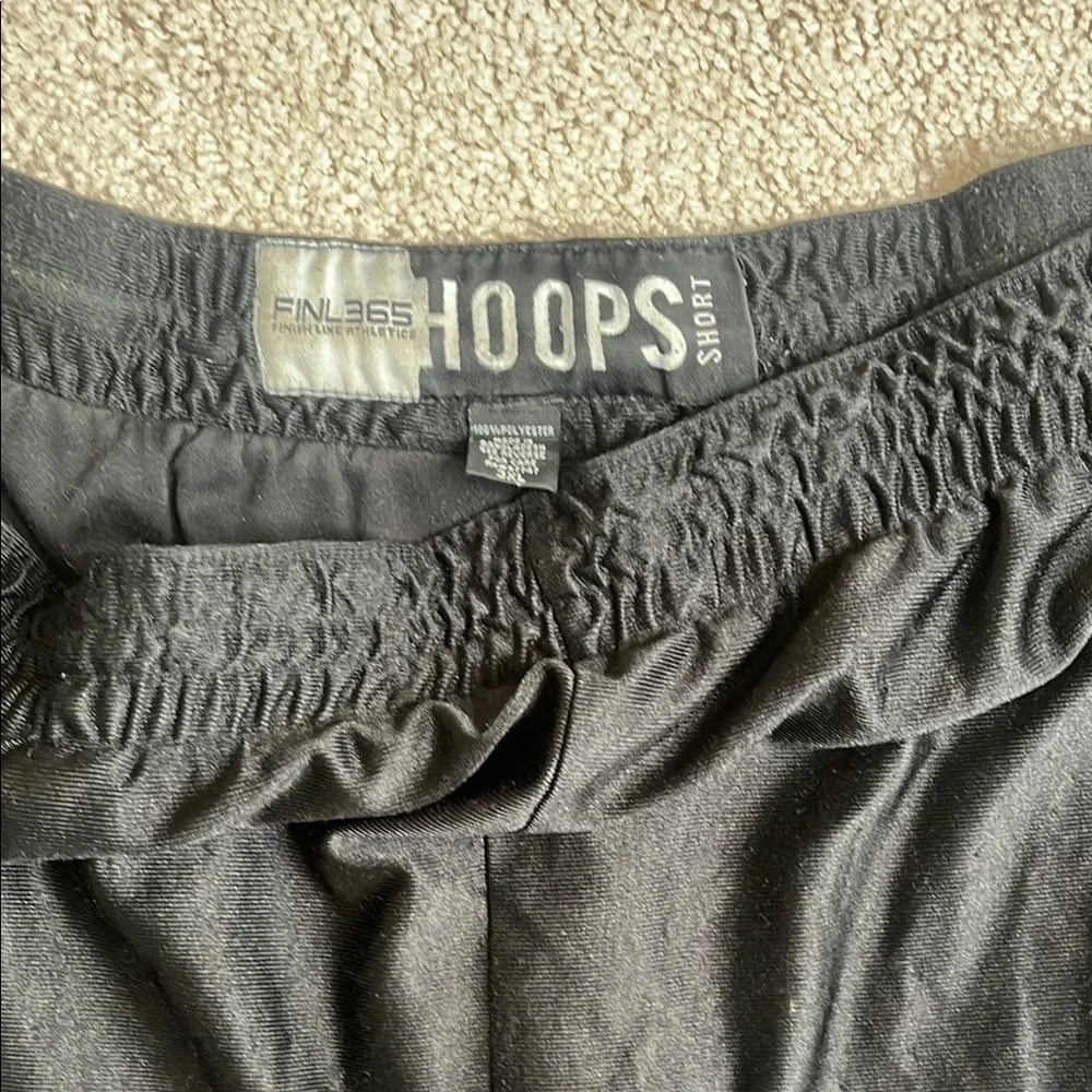 Black and Red Athletic Shorts with Elastic Waistband